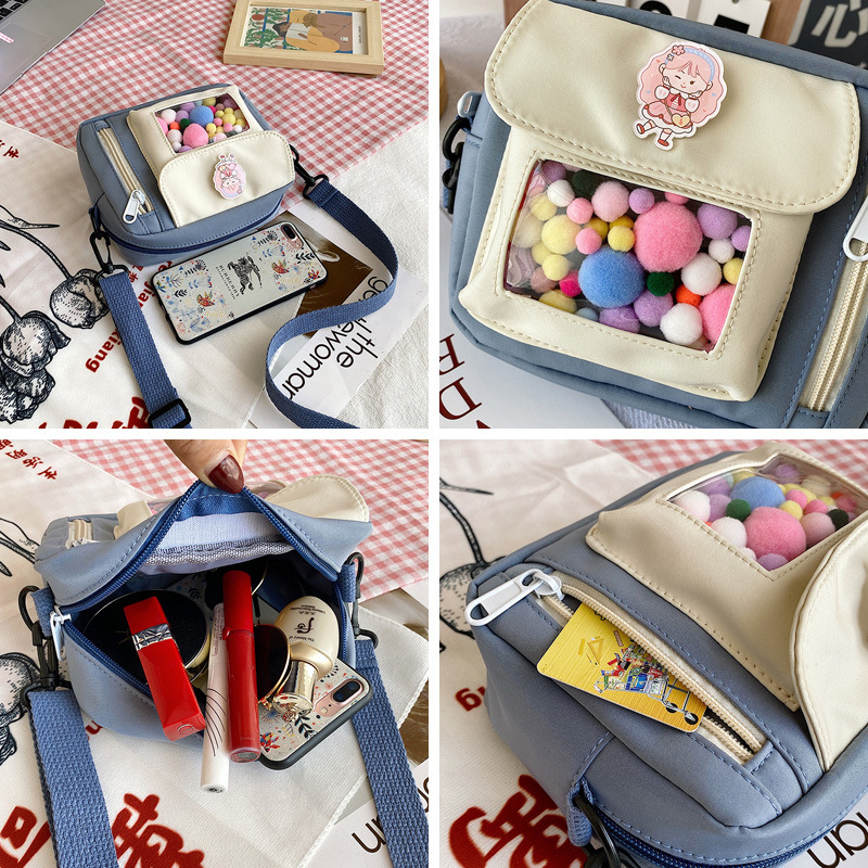 A canvas single-shoulder crossbody bag for women, a 2021 new ins fashionable and cute small bag for university birthdays Application Scenario