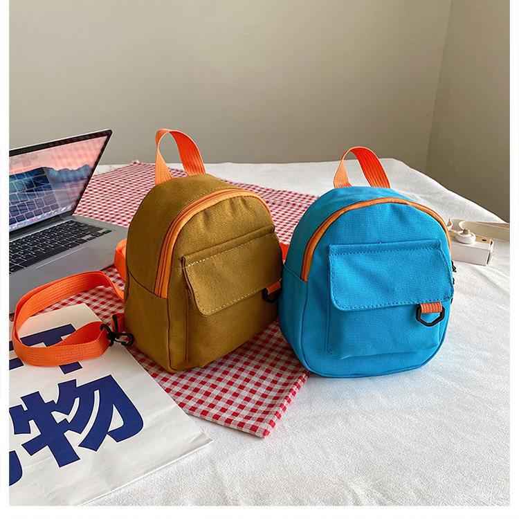 Korean-style casual, simple and retro solid-color Japanese-style canvas backpacks for women, student schoolbags, and a trend of women's commuting small backpacks undefined