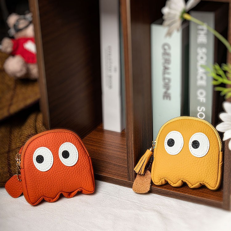 Cartoon cute coin purse, genuine leather coin case, mini and niche design, Korean ins soft top layer cowhide coin purse Item Picture