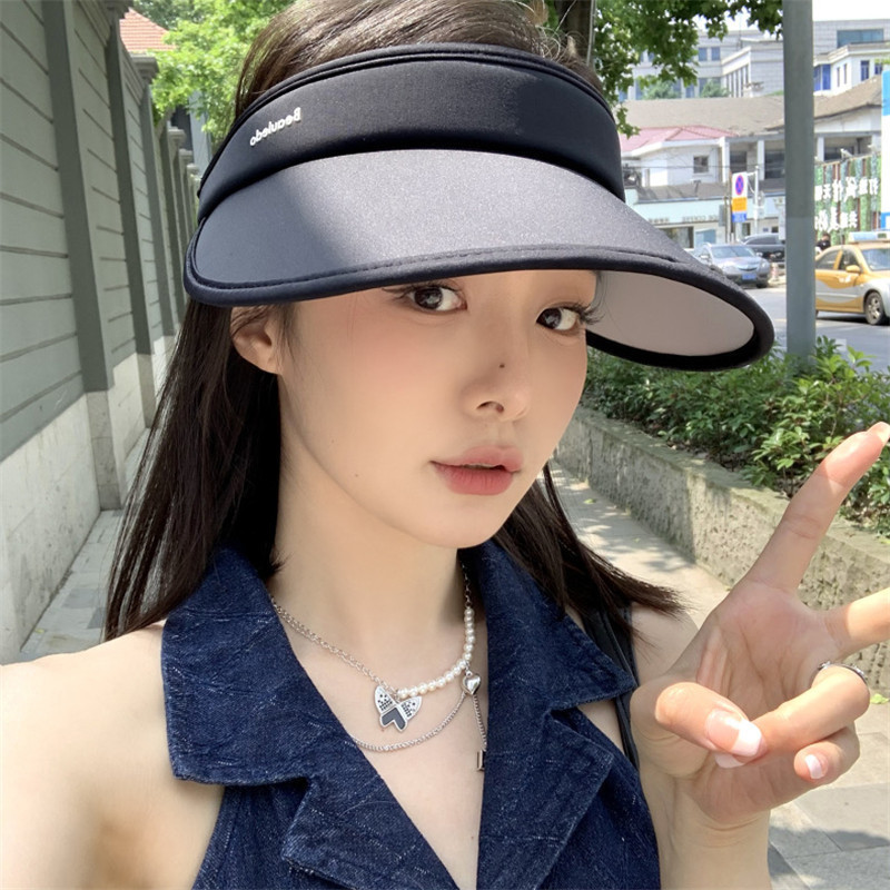 Summer new style summer wide-brimmed sun protection hats, women's UV protection sun hats, open-top hats, cycling sun hats full figure