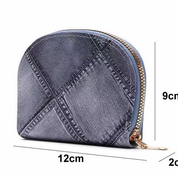 Cross-border women's card case 2024 Summer New style fashionable denim blue clutch one-piece consignment card case Specification drawing