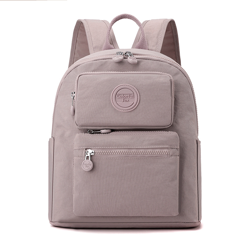 Colorful Fox's new cross-border backpack for women is a fashionable, simple and versatile casual bag made of nylon fabric with a large capacity Item Picture