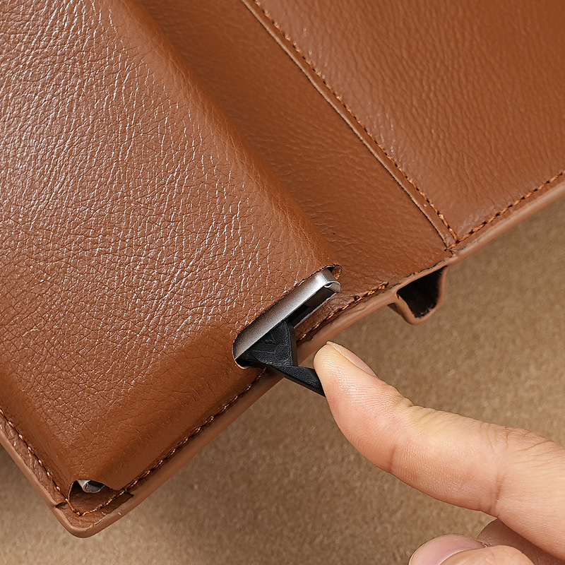 Anti-magnetic rfid automatic pop-up bank card, bus card holder, metal aluminum shell card case, wallet for foreign trade supply Application Scenario