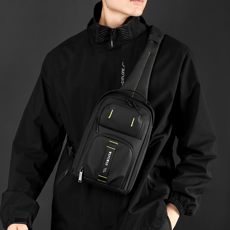 WEPOWER's new business chest bag, commuter crossbody bag, men's portable bag for going out, and household travel chest bag details Picture