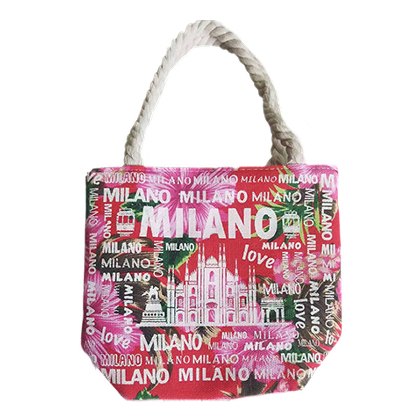 Cross-border foamed letter printed canvas bags, tourist souvenirs, Dubai bags, women's single-shoulder bags, handbag wholesale Item Picture