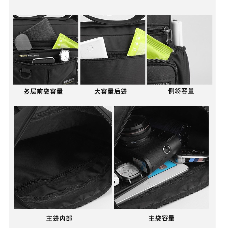 New men's shoulder bag, large-capacity water-resistant crossbody bag, men's high-end casual travel bag, loose change bag details Picture