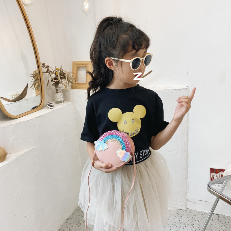 Children's Princess Bag 2021, Personalized Rainbow Coin Purse, Stylish Little girl baby, single-shoulder crossbody bag Specification drawing