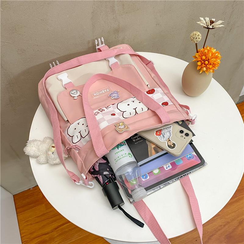 Crossbody bag, school work bag, female Instagram Japanese-style postman bag, large-capacity versatile canvas single-shoulder bag, student hand-carry details Picture
