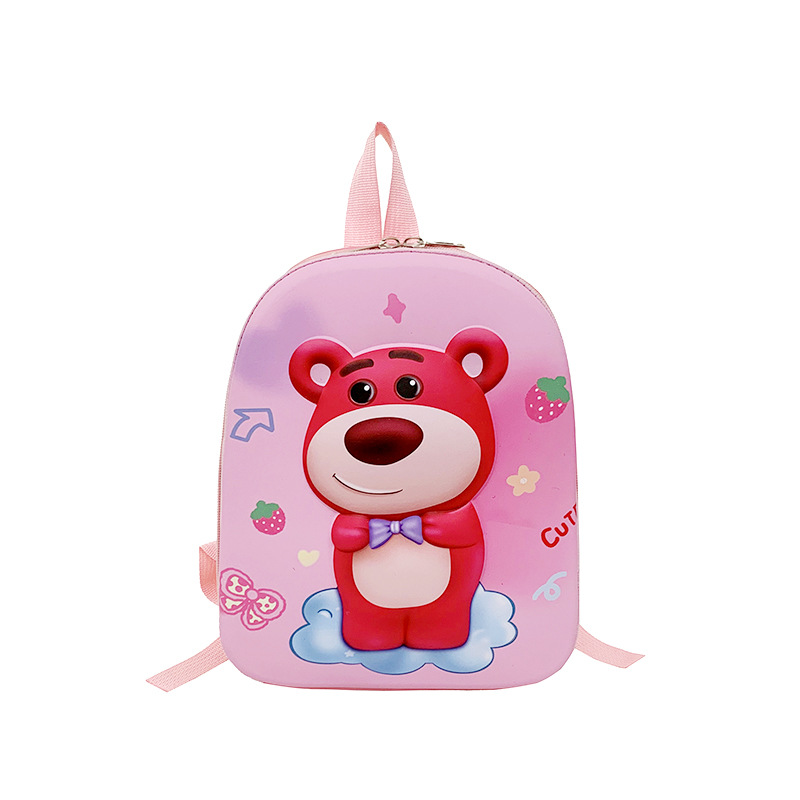 New Strawberry Bear Children's 3D hard shell schoolbag for 3-6 years old kindergarten small schoolbag, ultra-light cartoon backpack Item Picture