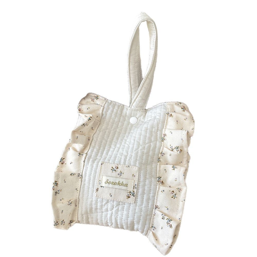 53183 Korean version Instagram new fresh and delicate floral handbag, women's shopping snack wrist bag, quilted hand-held bag Item Picture