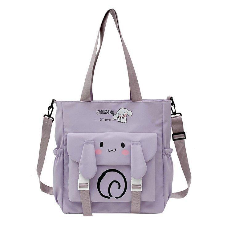 Foreign trade women's bag, large capacity bucket bag, 2024 new style nylon fabric cute cartoon dog shoulder bag, crossbody bag Item Picture