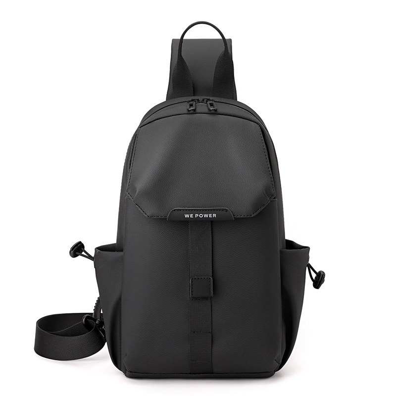 WEPOWER Men's simple chest bag, crossbody bag, single-shoulder bag, chest bag, sports small bag, waterproof nylon crossbody bag Item Picture