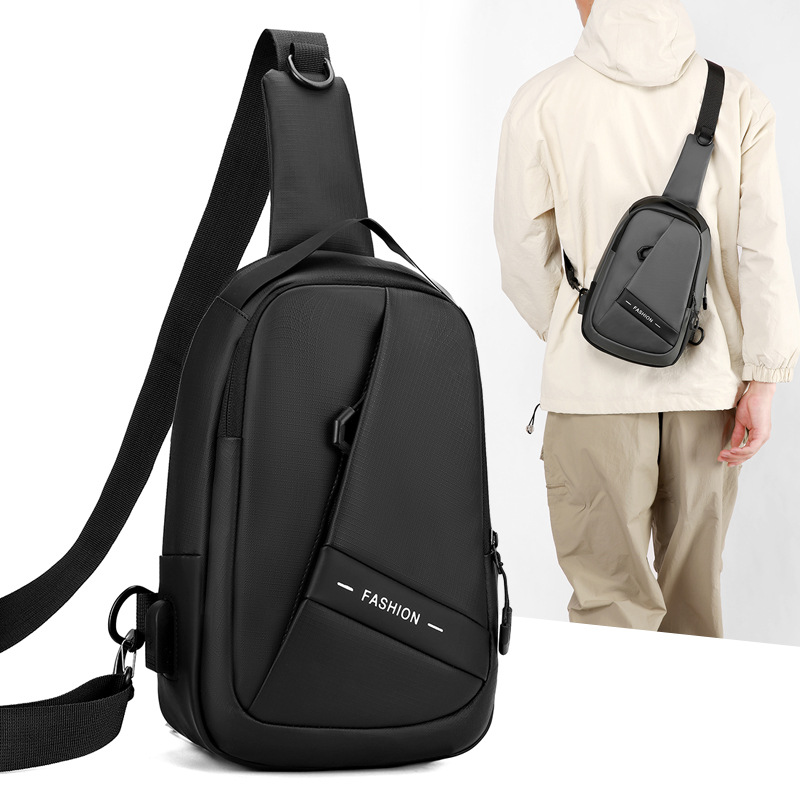 The new waterproof single-shoulder bag with a chest cover is a casual and fashionable outdoor commuting backpack and a lightweight men's crossbody bag for travel full figure