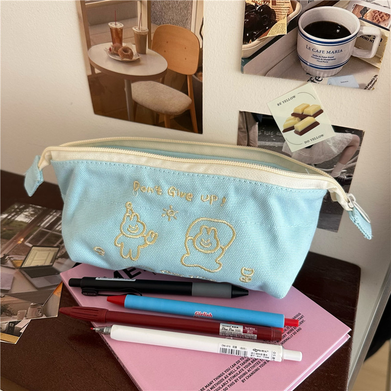 Jump rope rabbit, high appearance level pen case, ins style, large capacity, durable cartoon stationery bag, multi-functional stationery storage bag details Picture