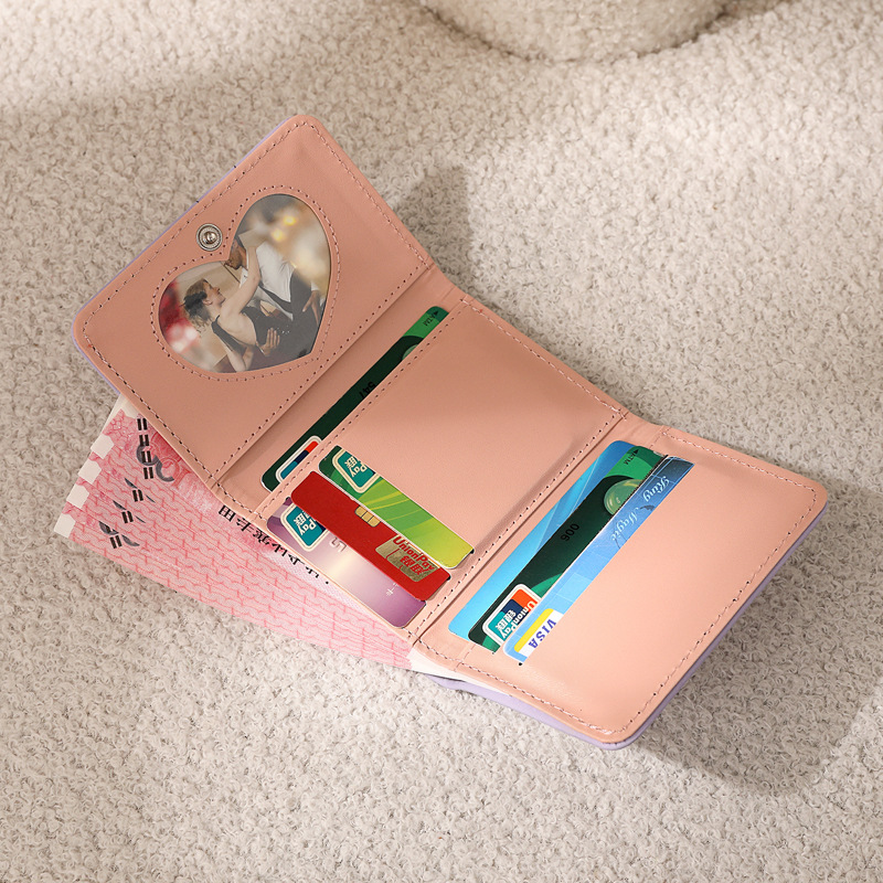 Korean version small wallet, women's wallet, short style, fashionable cartoon coin purse for girls and students, wholesale wallet, wallet for women details Picture