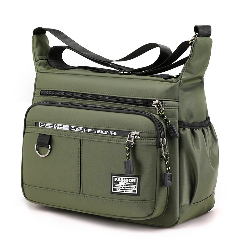 New large-capacity men's crossbody bag, wear-resistant, waterproof, multi-pocket men's business cross-body bag, outdoor commuting single-shoulder bag Item Picture