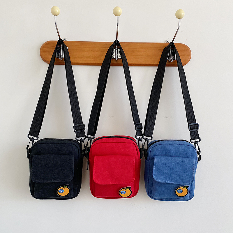 Cute little bag for girls 2024 New trendy and energetic girl student phone bag, Japanese-style fresh and clean crossbody canvas bag details Picture