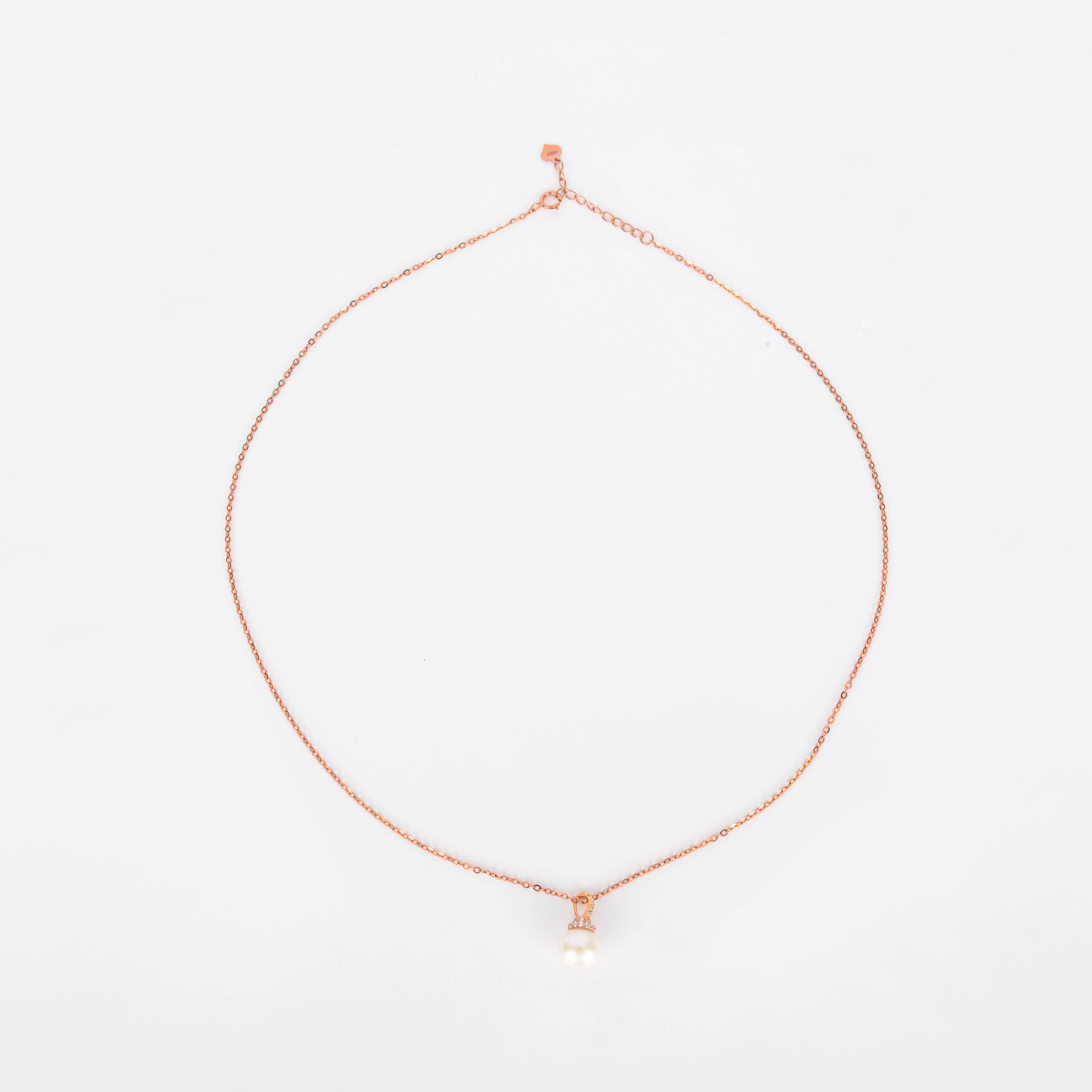 天然珍珠项链正圆无暇强光天然海水珍珠项链高级感轻奢颈链金750项链