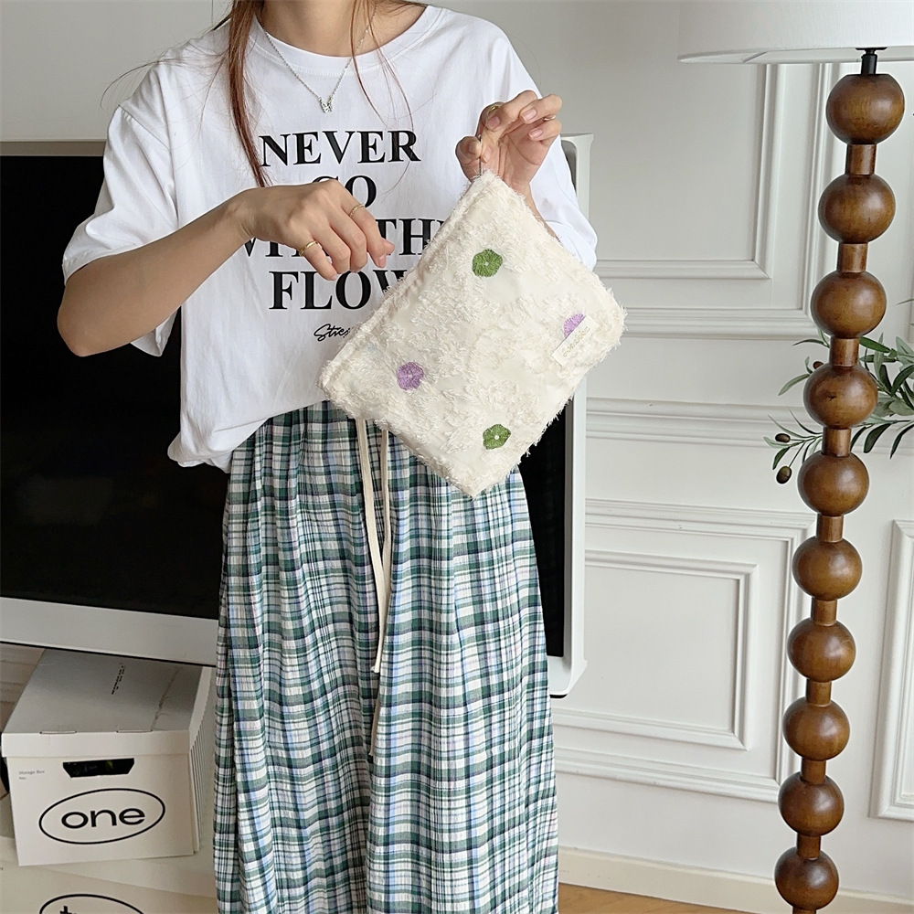 39212 Lace Flower mint underarm bag, Korean style makeup bag, large capacity clutch for shopping, baby girl Specification drawing