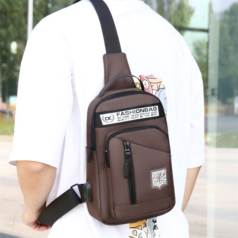 Men's single-shoulder crossbody bag for the chest, versatile and multi-functional sports and casual small cross bag, trendy and lightweight crossbody bag Specification drawing