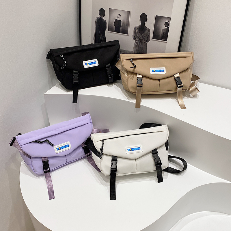 The ins personalized crossbody bag for women's 2024 new style, a casual and versatile nylon small crossbody bag, and a simple and lightweight single-shoulder bag are selling well full figure