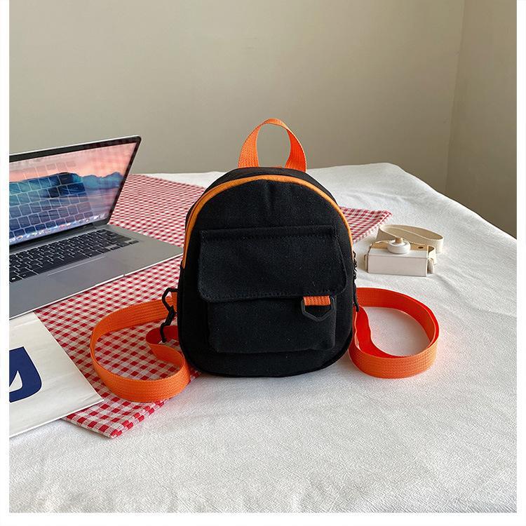 Korean-style casual, simple and retro solid-color Japanese-style canvas backpacks for women, student schoolbags, and a trend of women's commuting small backpacks undefined