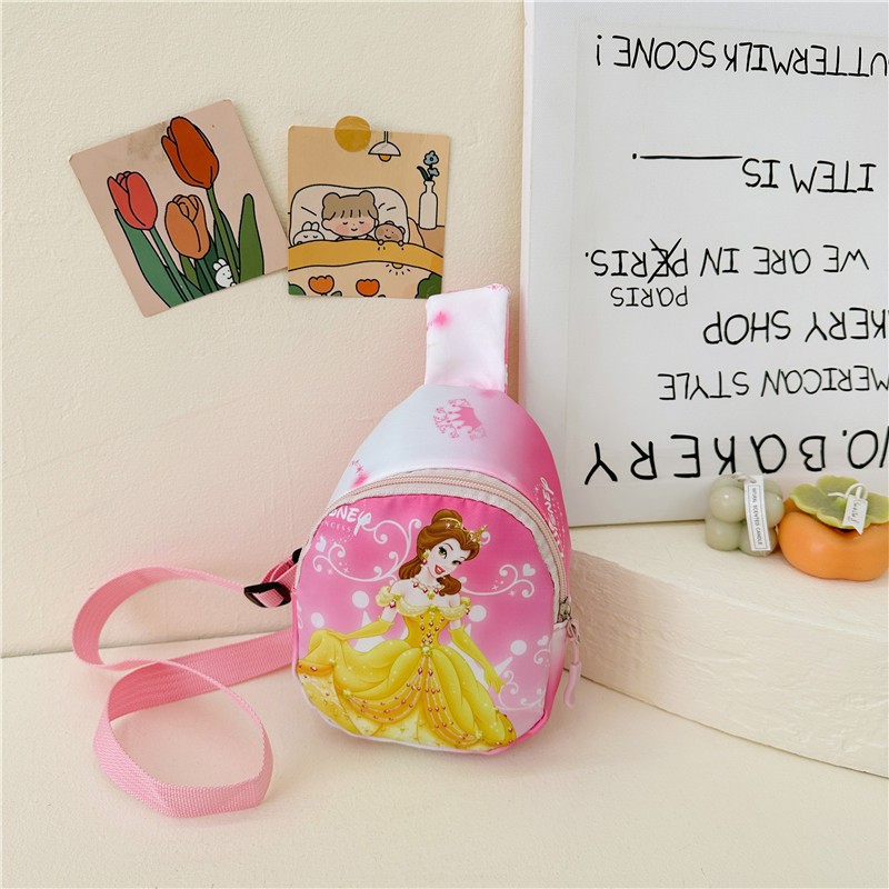 Fashionable cartoon children's bag, kindergarten kids hanging diagonally, Seven Princess small backpack, casual coin purse for boys and girls Specification drawing