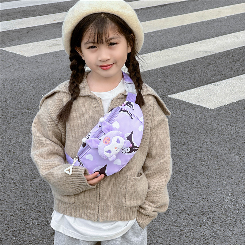 Cartoon cute children's single-shoulder crossbody bag 2023 Autumn/winter collection for boys and girls, small chest bag, casual waist bag for going out details Picture