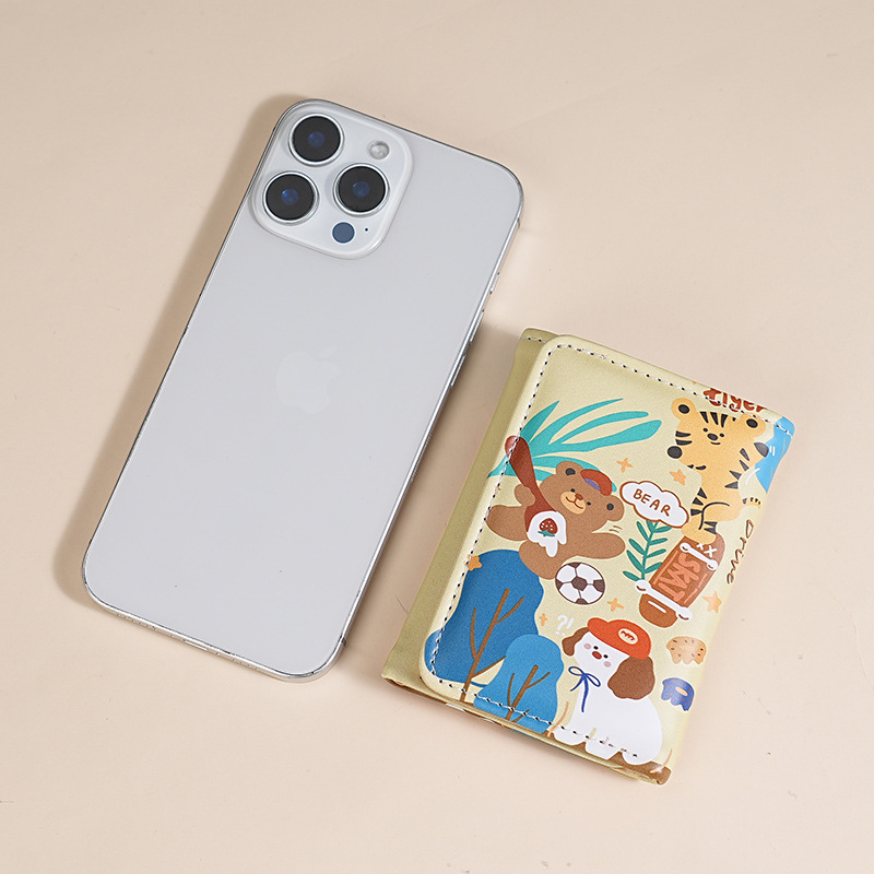 New three-fold card case for anti-demagnetization driver's license and bank card protection is in stock and can be printed with patterns details Picture