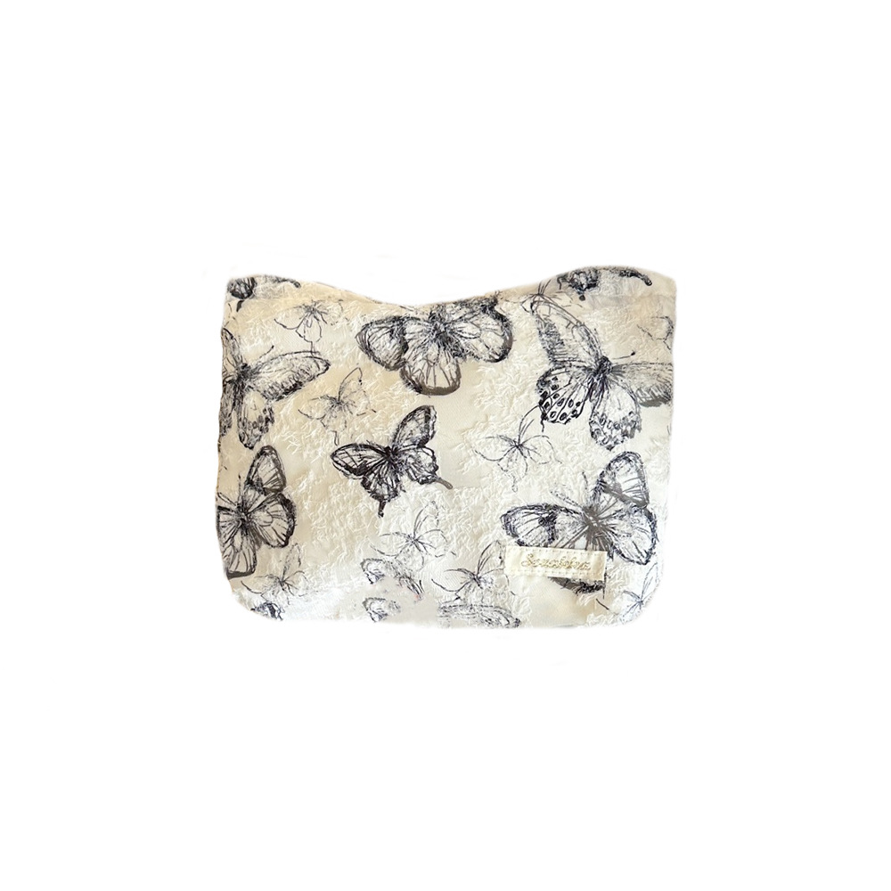 4432 ins Lace Butterfly High-end Makeup Bag, skin care product storage bag, Inner liner bag, Touch-up bag, Toiletry bag Item Picture