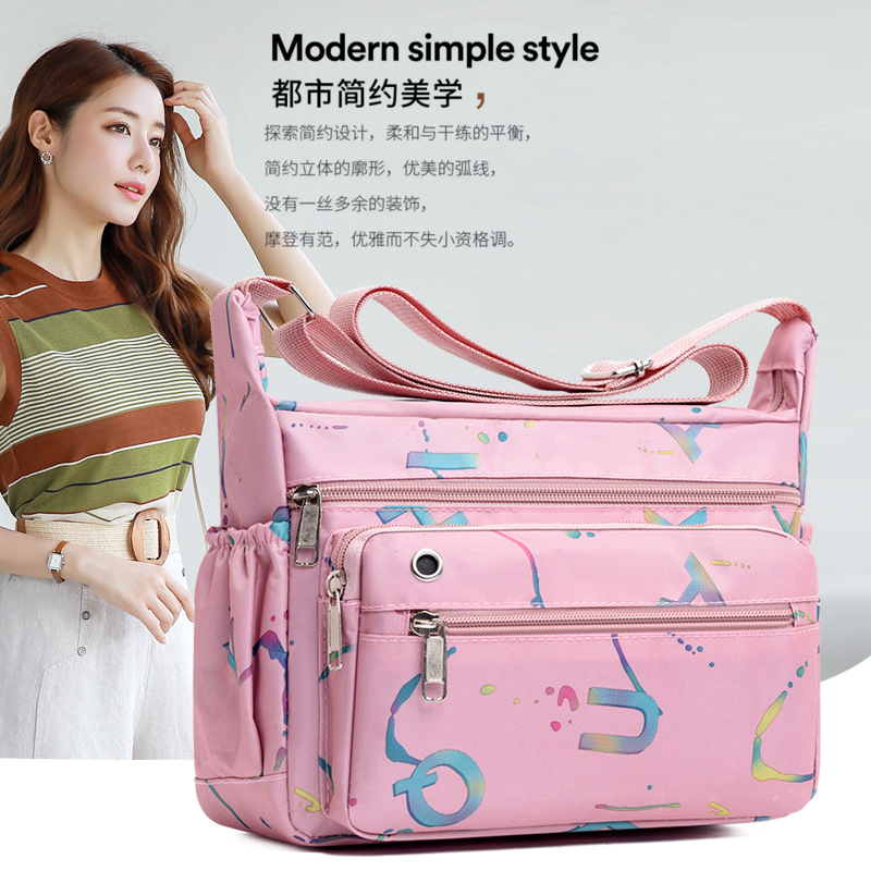New winter casual women's bag, large-capacity printed bag for women, lightweight nylon bag, cross-border trend, single-shoulder crossbody full figure