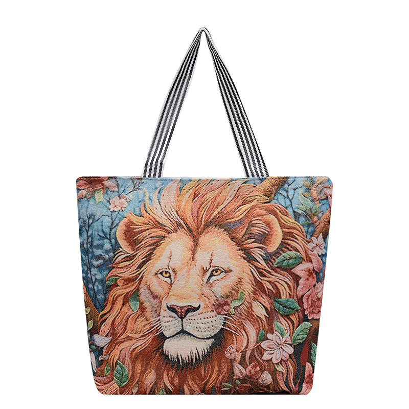 Cross-border autumn new collection of bags: 3D stereoscopic embroidered butterfly canvas bag with ethnic style, large tote bag with women's embroidery craftsmanship Item Picture