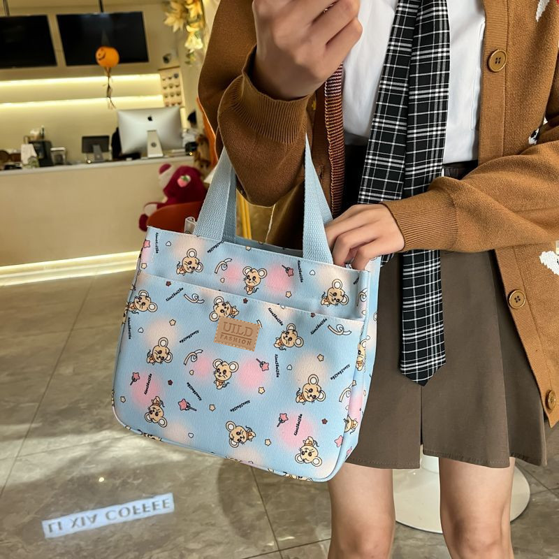 New Korean-style waterproof multi-layer large-capacity work handbag for women, hand-held lunch box bag, snack bag and mommy bag details Picture