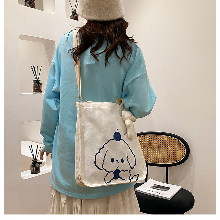 A new large-capacity Korean Instagram canvas bag for girls, a simple single-shoulder handbag for junior high school and primary school students undefined