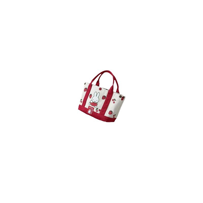New cartoon rabbit embroidered thickened canvas tote bag with multiple pockets, portable single-shoulder bag for moms to carry when going out Item Picture
