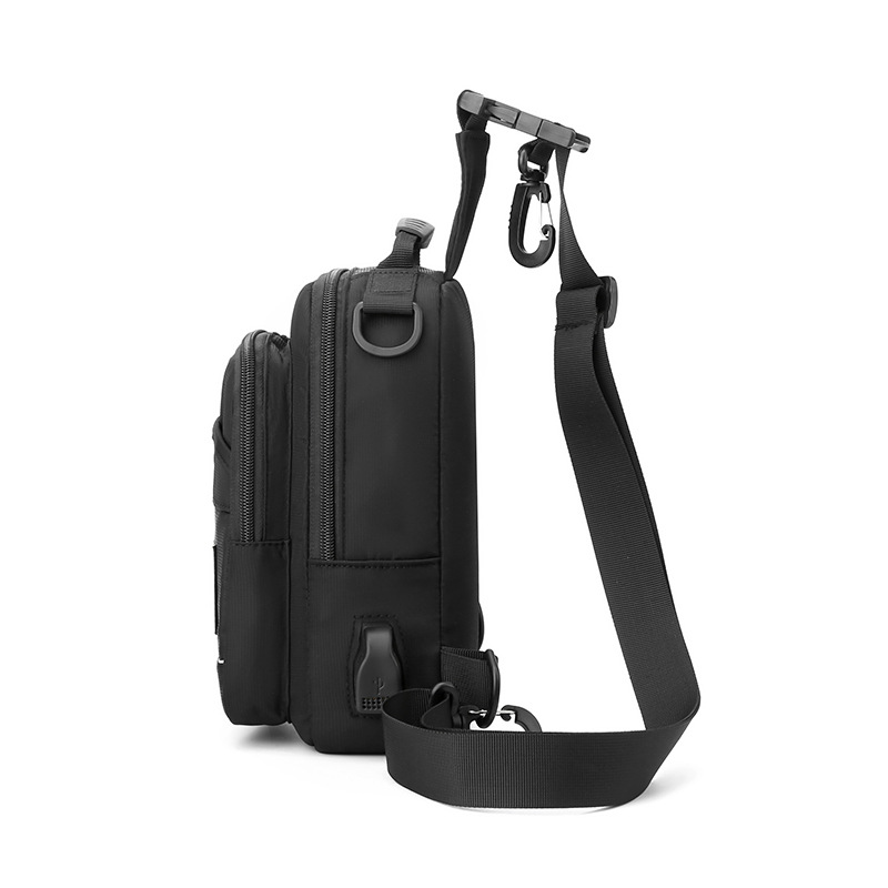 WEPOWER Cross-border new men's chest bag, multi-functional outdoor crossbody bag, sports single-shoulder bag, water-resistant men's bag Specification drawing
