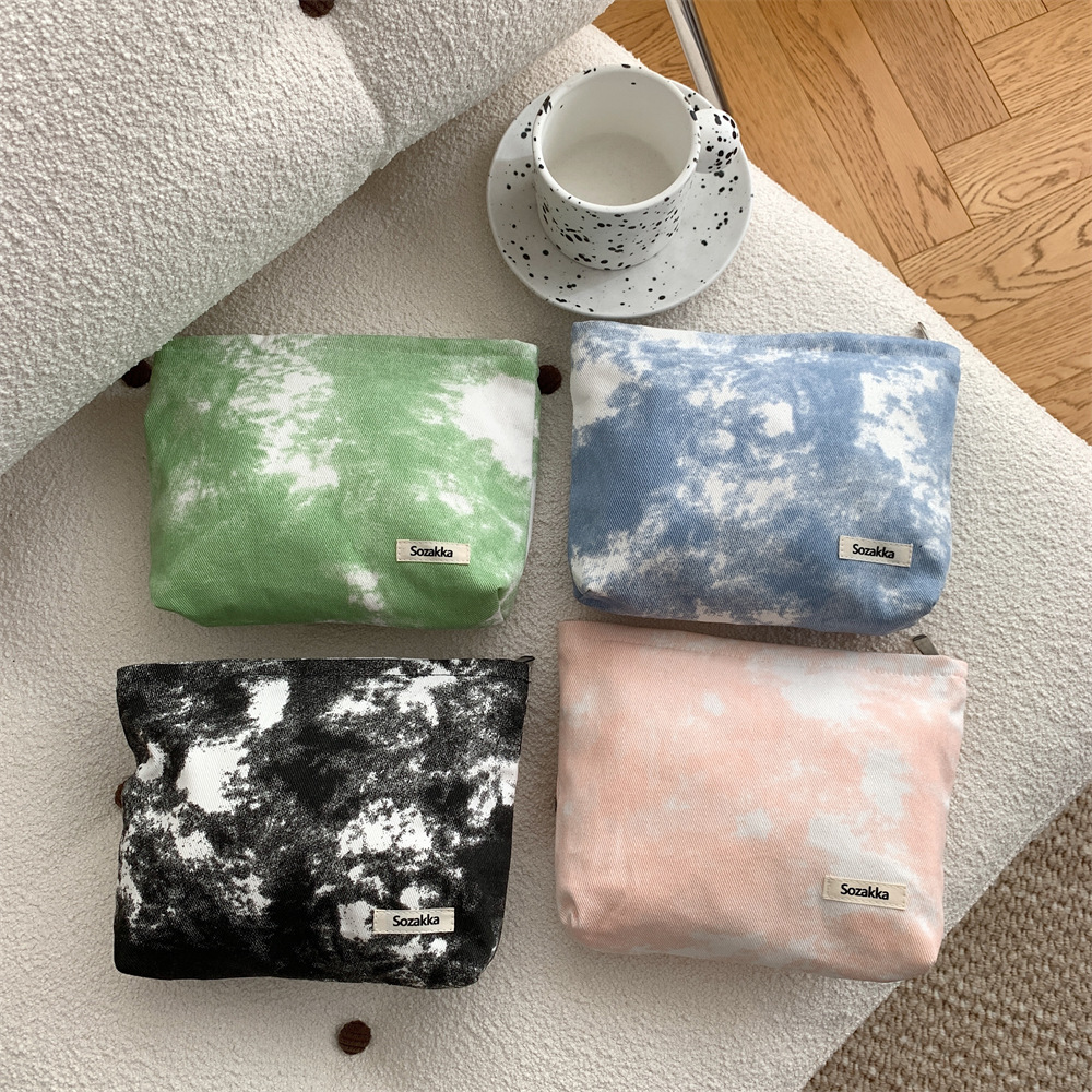 310174 Tie-dyed toiletry bag, women's fabric storage bag, small bag, clutch bag, storage bag, portable casual makeup bag full figure