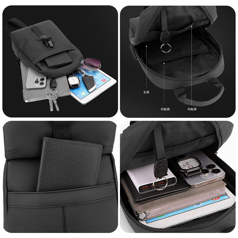 WEPOWER's new men's casual chest bag, large-capacity single-shoulder bag, trendy and simple design, practical crossbody bag Application Scenario