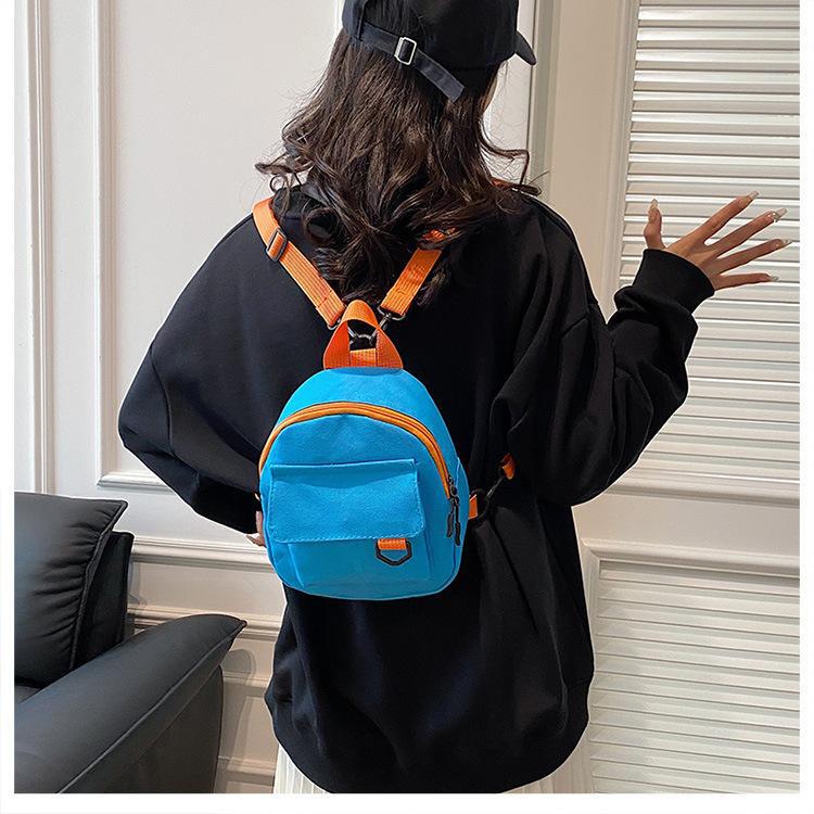 Korean-style casual, simple and retro solid-color Japanese-style canvas backpacks for women, student schoolbags, and a trend of women's commuting small backpacks undefined