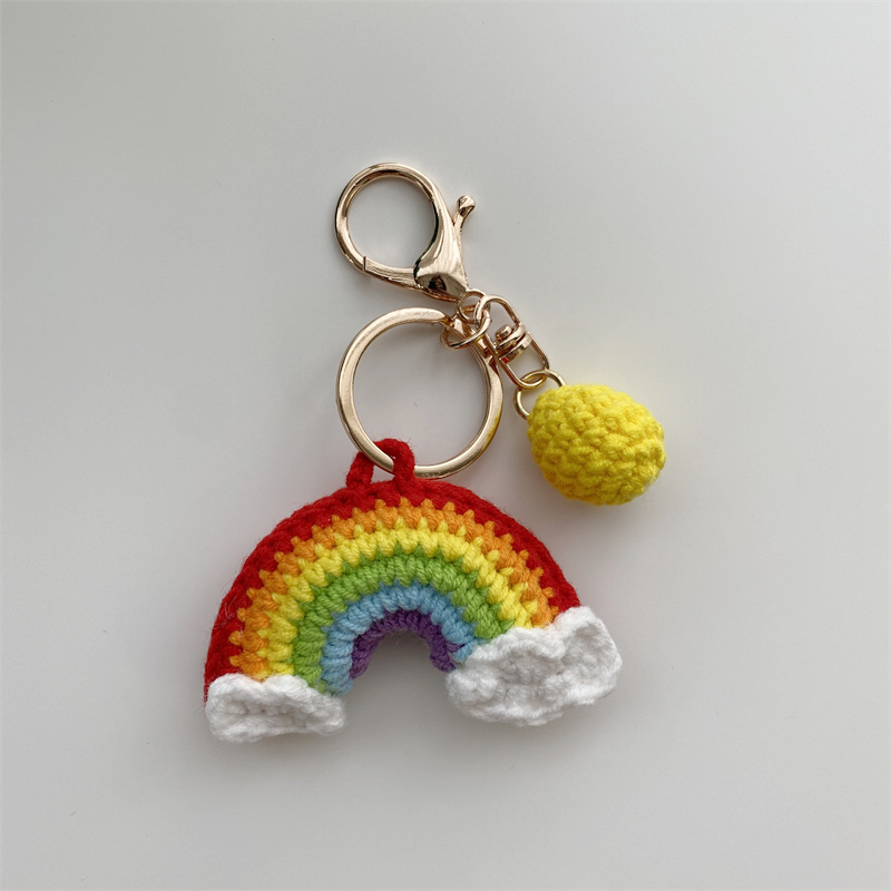 11088 Japanese and Korean style ins hand-woven wool keychain pendant, cute and creative bag accessory, USB flash drive pendant Item Picture