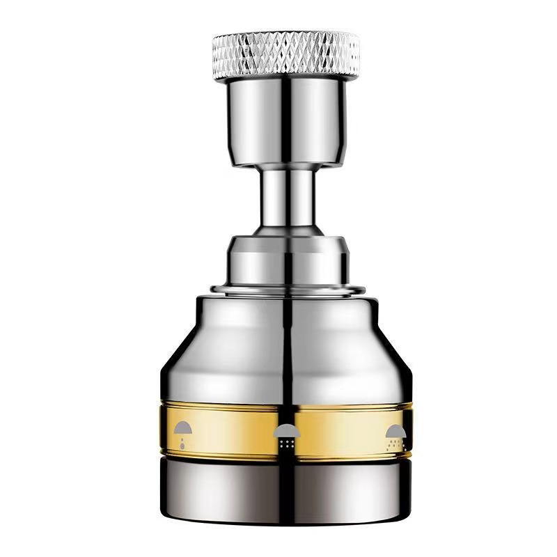 Wholesale of splash-proof faucet with gold edge and half copper, universal extension pipe, kitchen extension showerhead aerator, pressurized water nozzle Item Picture