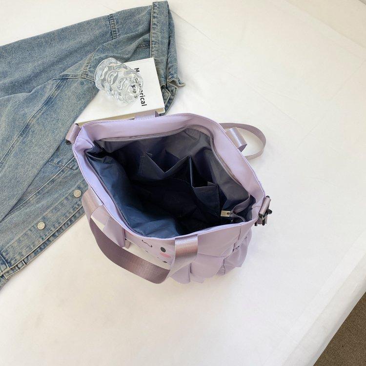Foreign trade women's bag, large capacity bucket bag, 2024 new style nylon fabric cute cartoon dog shoulder bag, crossbody bag undefined