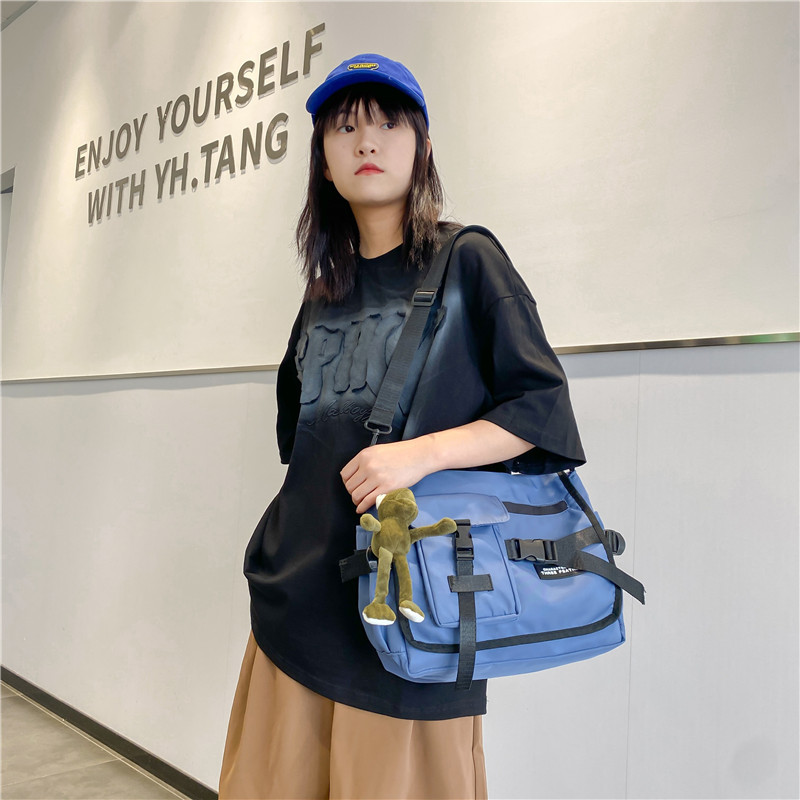Men's trendy workwear crossbody bag, Japanese Instagram backpack, women's casual single-shoulder bag, student crossbody bag Specification drawing