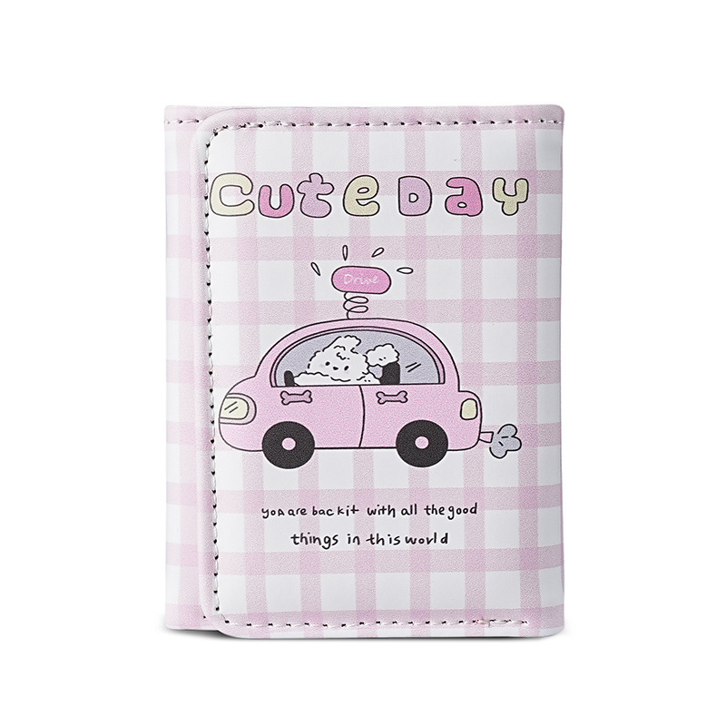New cartoon regular three-fold wallet, cute and creative portable short wallet for ladies, card case, driver's license integrated Item Picture
