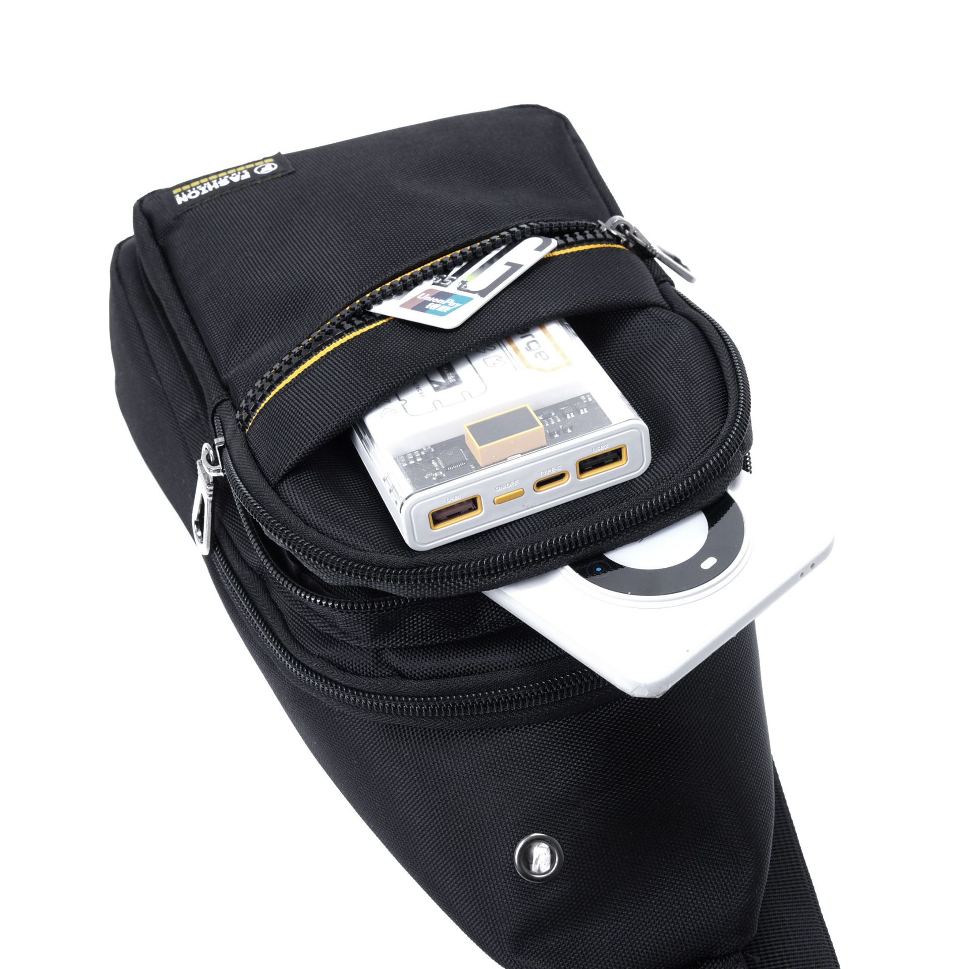 New fashionable single-shoulder bag for men, travel phone bag, casual sports crossbody bag and commuting small backpack Specification drawing