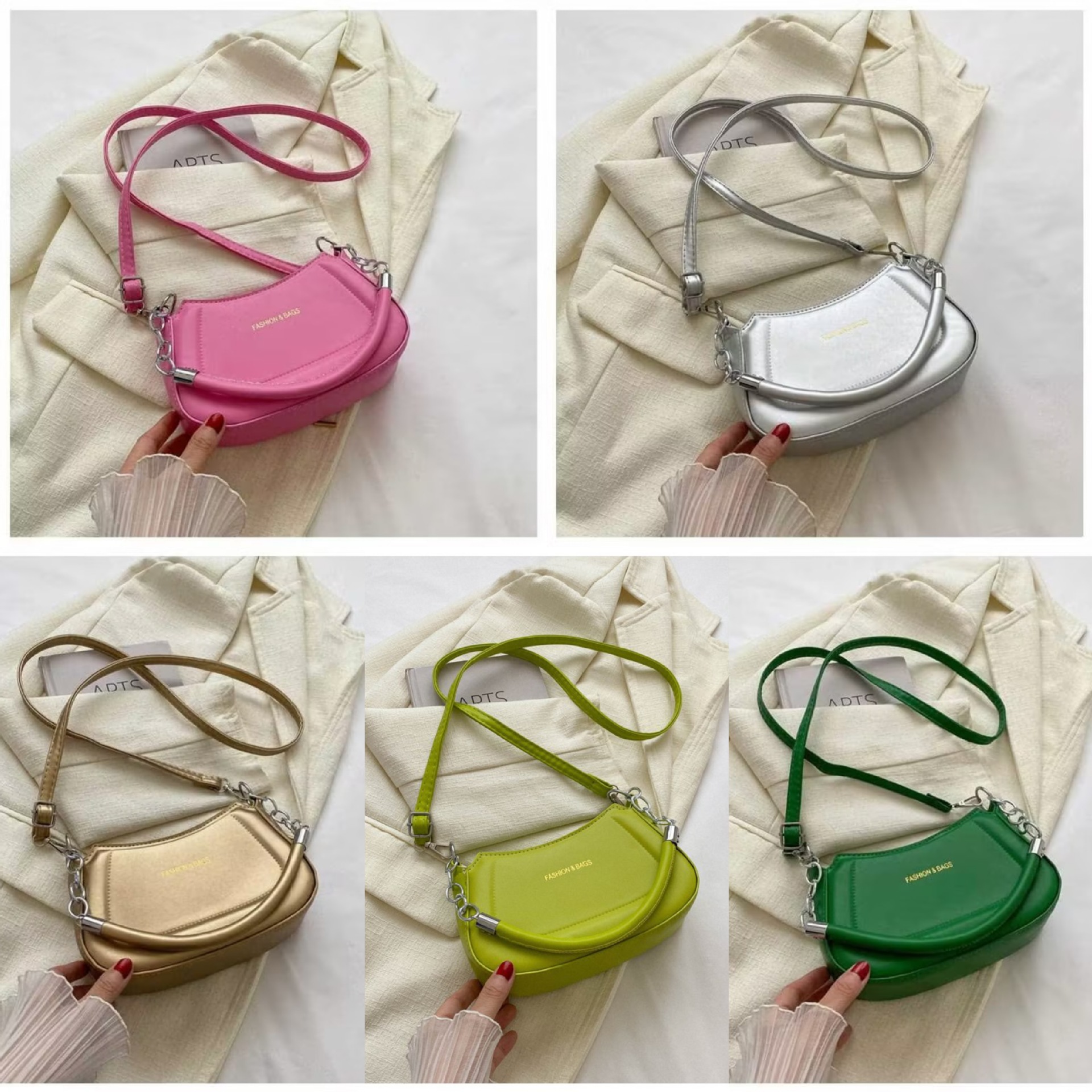 Simple and casual small square bags are selling well. New fashionable women's single-shoulder armpit bags and stylish crossbody small bags are available for wholesale full figure