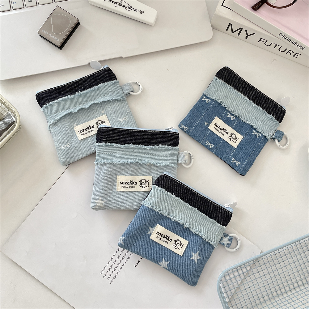 5742 Cute Patchwork Girl Portable multi-functional loose change Storage card case, bank card storage bag, card holder, card case Specification drawing