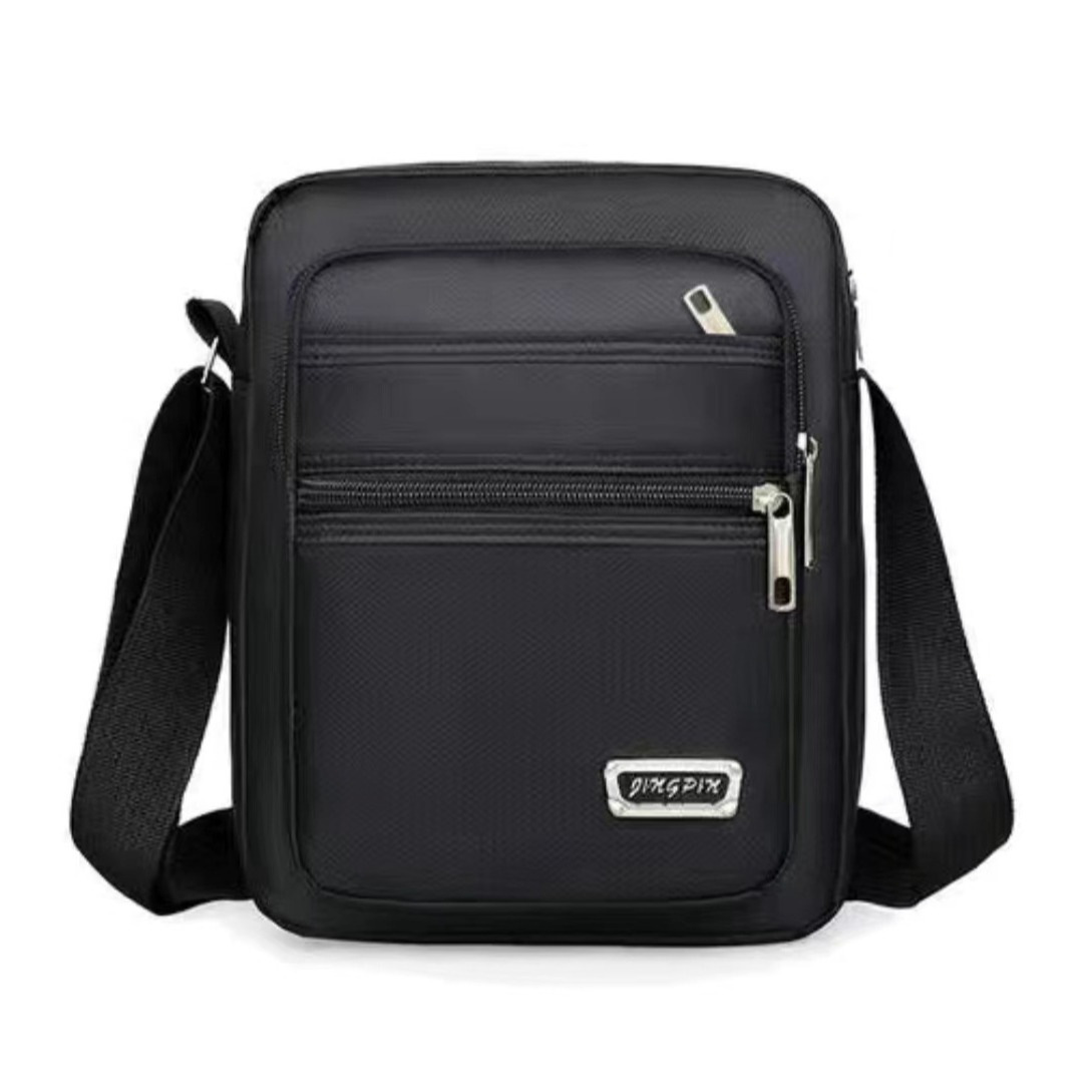 New fashionable crossbody bag for men with multi-layer zipper pockets, cash register change bag, outdoor commuting and business travel single-shoulder bag Item Picture