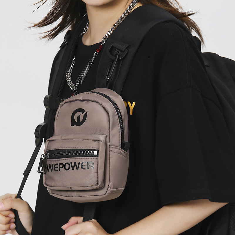 WEPOWER's new chest bag, fashionable waterproof crossbody bag, men's and women's durable nylon casual phone arm bag, single-shoulder bag Specification drawing