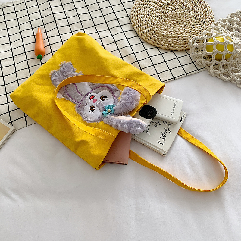 2022 New style canvas cotton hand-held canvas bag, personalized advertising shopping bag, single-shoulder canvas bag, women's fashion trend Specification drawing